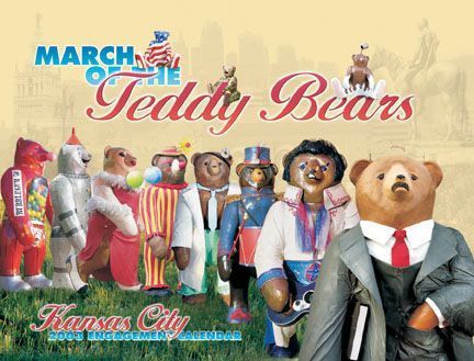 A poster for march of the teddy bears in kansas city