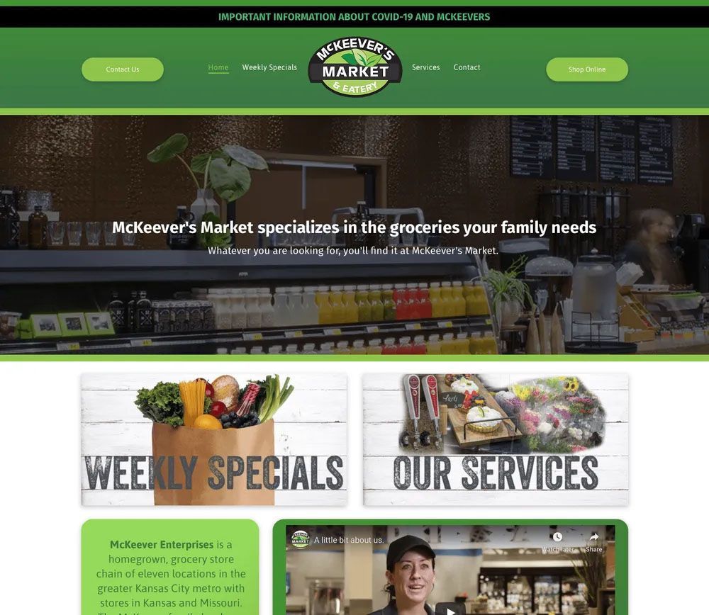 A weekly specials page for a grocery store