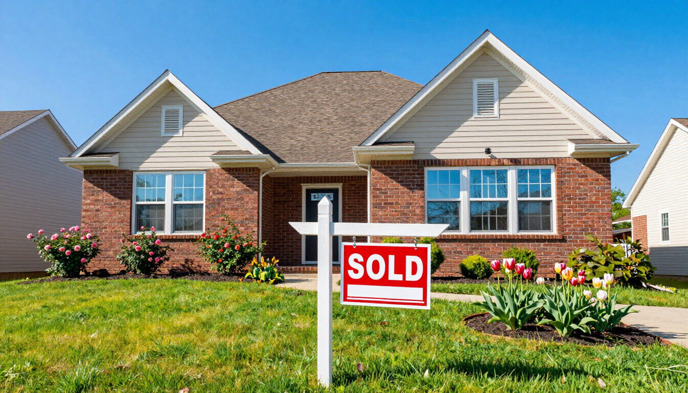 A charming home in Wheeling with a sold sign, perfectly staged to attract buyers.