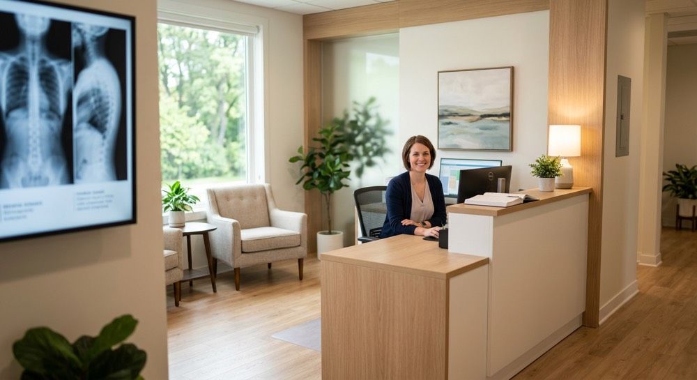 New patient beginning a first upper cervical chiropractic visit at Keystone Specific in Wyomissing, PA