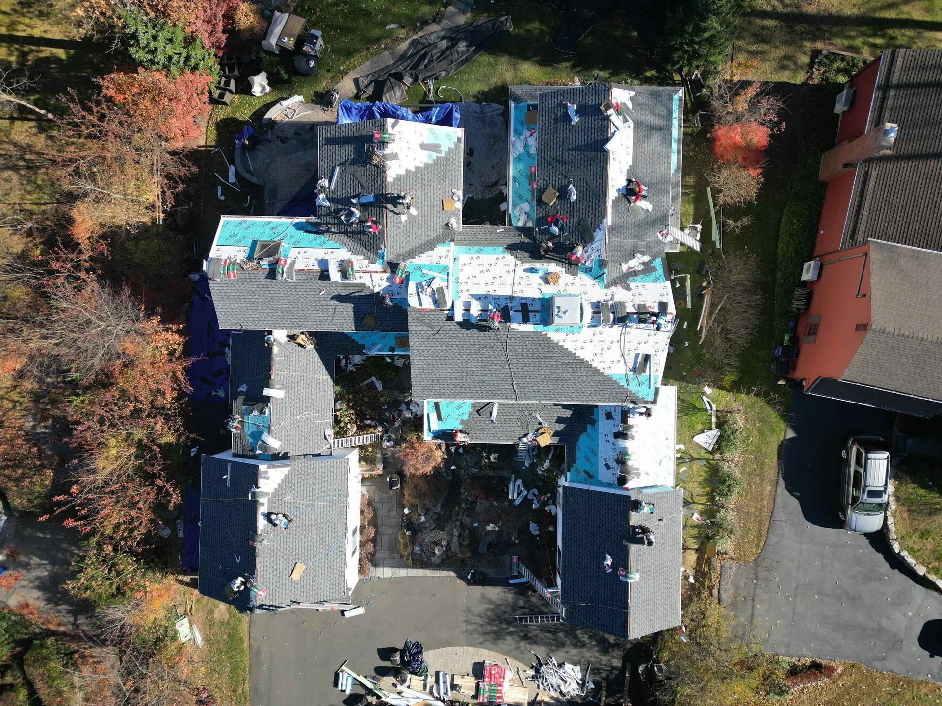 Drone Photo of Top Rated Roofing Contractor in West Hartford, CT