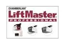 LiftMaster Professional logo with three garage door opener products on a white background