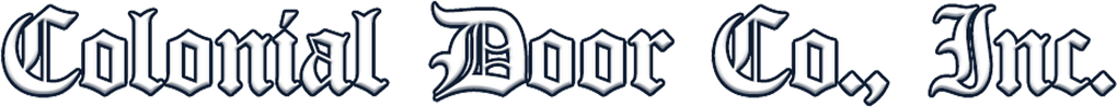 Colonial Door Co., Inc. logo in black Gothic lettering on a light background