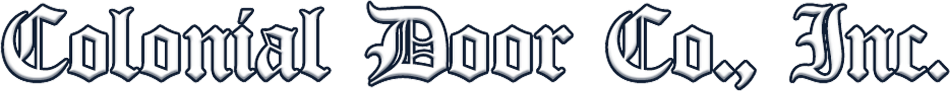 Colonial Door Co., Inc. logo in black Gothic lettering on a light background