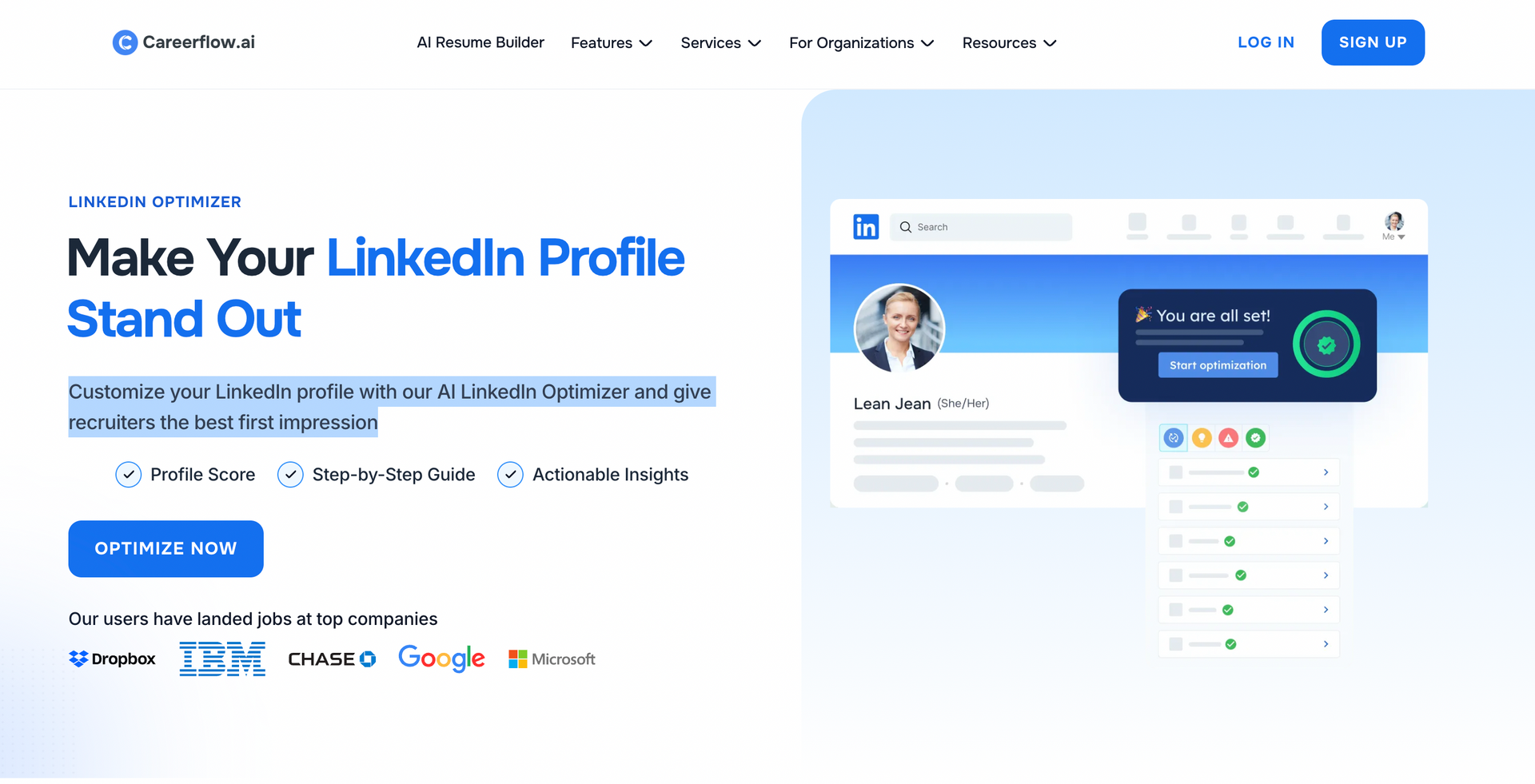 A screenshot of a website that says better resume faster search more offers.