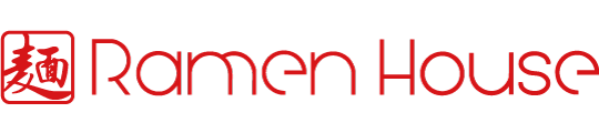 Red Ramen House logo in red text with a stylized red square icon on a white background