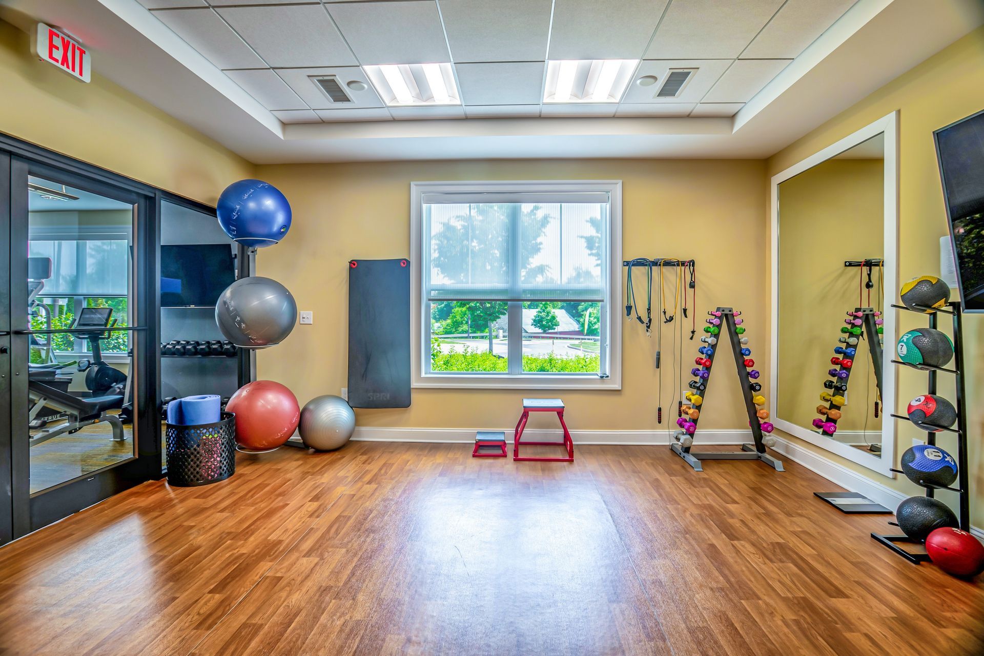 The Park At Winters Run 24-hour fitness center with aerobics studio in Bel Air, MD.