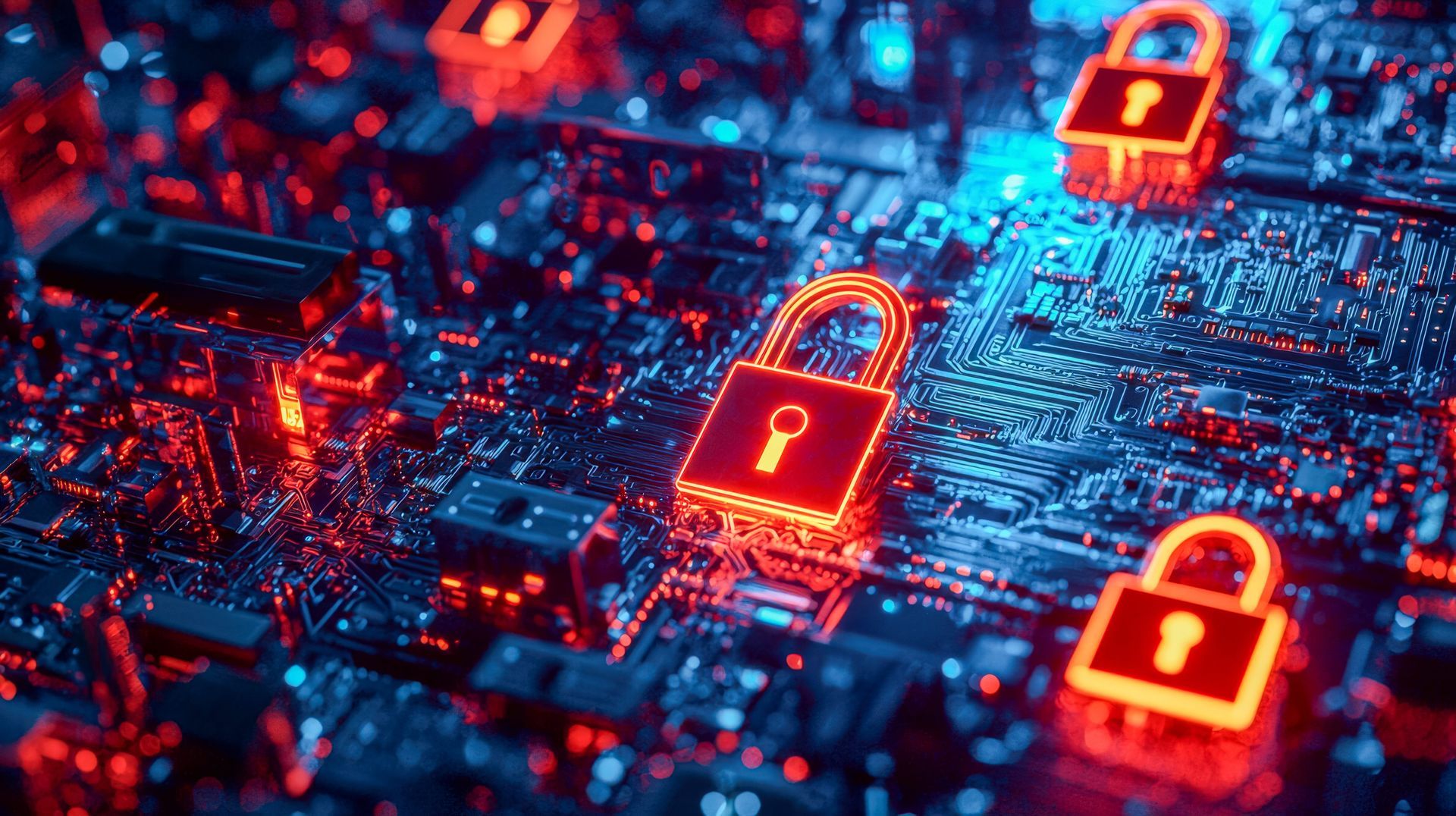 Cyber security technician monitoring network threats on a laptop