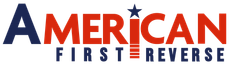 American First Reverse logo in red, white, and blue with a star and U.S. flag stripes
