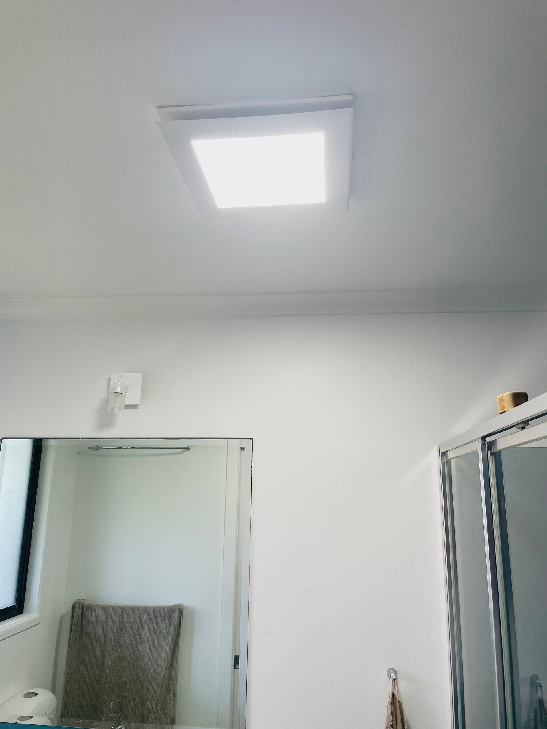 Square Overhead Ceiling Light Illuminating — Grant Murphy Electrical in Kingscliff, NSW