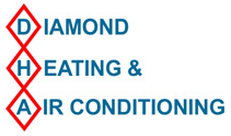 The logo for diamond heating and air conditioning is shown on a white background.