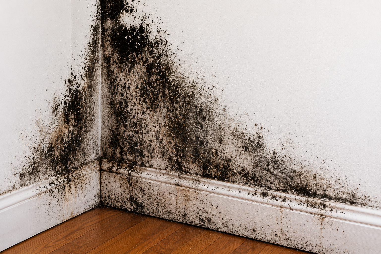 Black mold growing on a wall