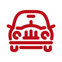 Red stylized car icon