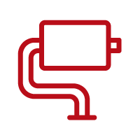 red exhaust system icon