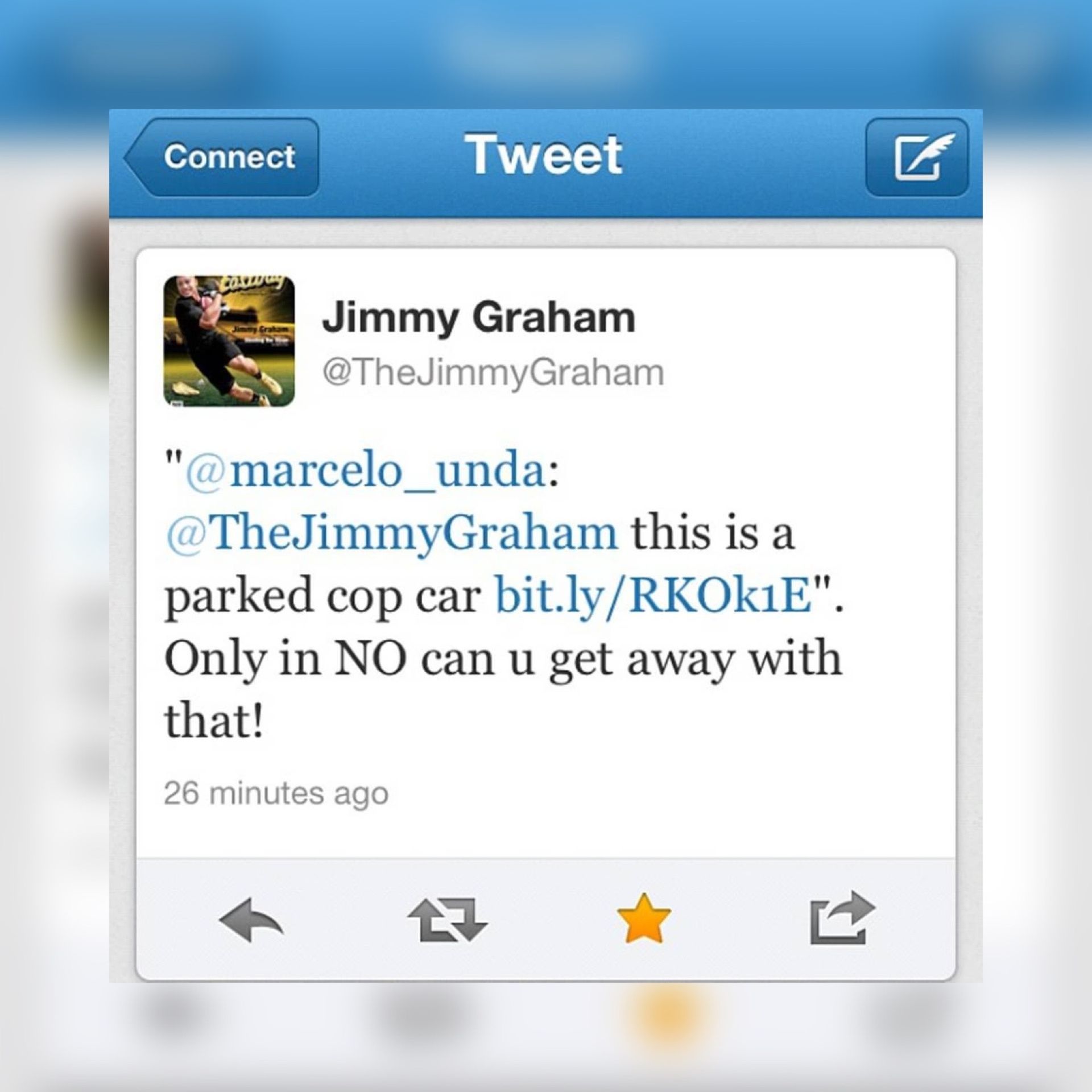 A tweet from jimmy graham is displayed on a phone screen