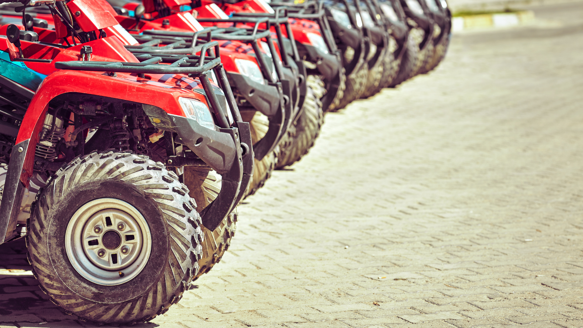 a row of utvs