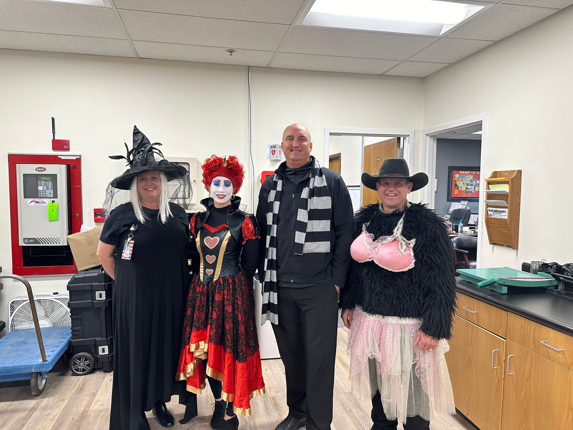 Office staff dressed for Halloween 2024