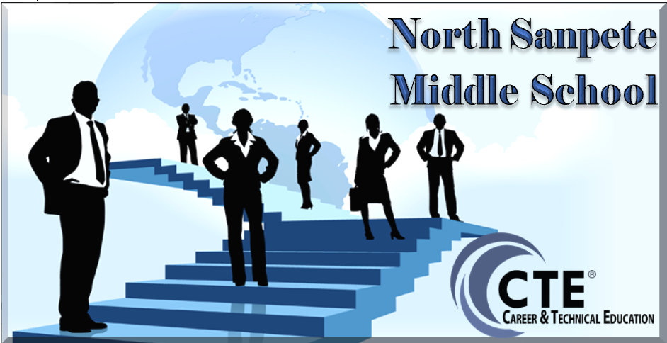A poster for north sanpete middle school shows people walking up stairs