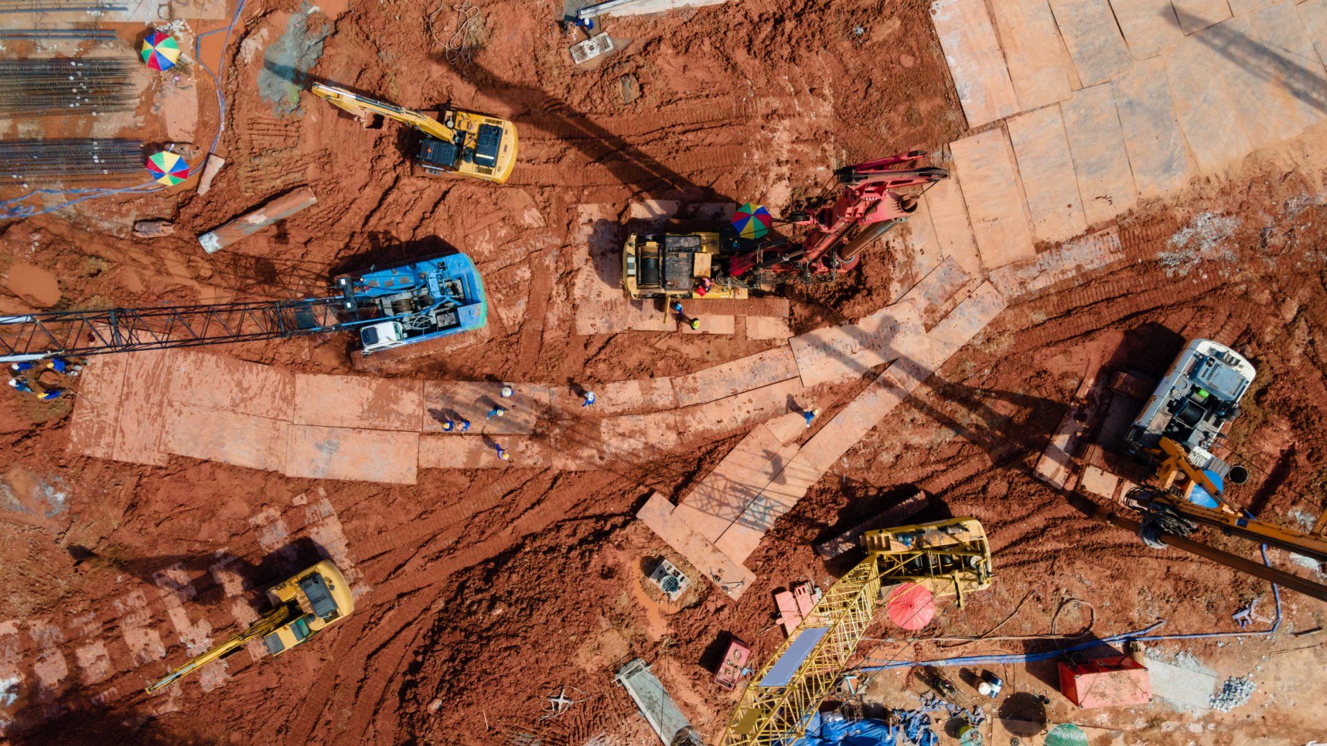 Top View Of Excavators — St. Lohrville, IA — Gemberling Excavating