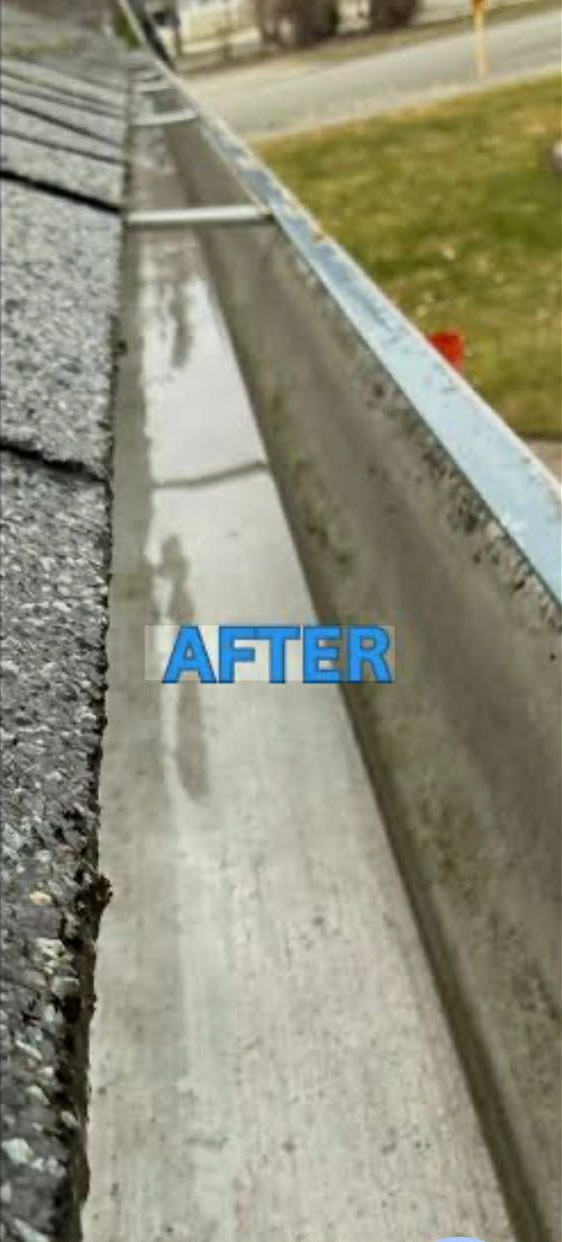 Power washing a house