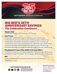 Big Red Oil Monthly Specials
