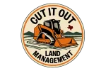 Cut It Out Land Management logo with orange bulldozer inside a circular badge