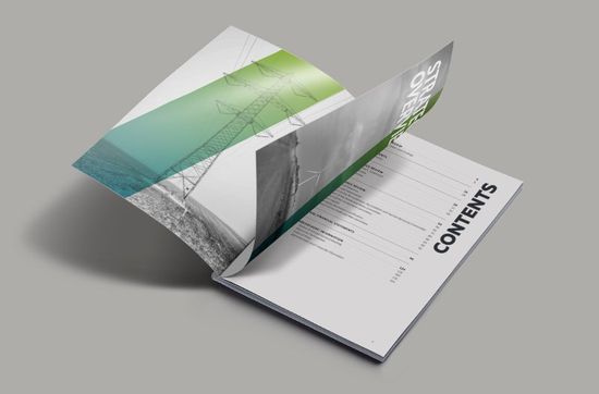 A book is open to the contents page.