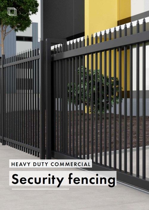 Black Metal Security Fencing in Front of a Building — KLS Fencing In Edmonton, QLD