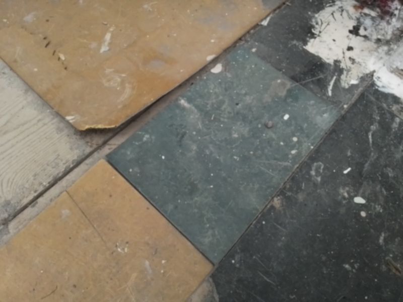 Yellow & Blue Asbestos Vinyl Tiles