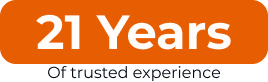 Smart Move badge highlighting 21 years of trusted moving and storage experience.