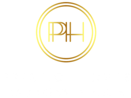 A gold logo featuring the intertwined letters