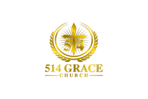 Gold logo for 514 Grace Church: cross with 