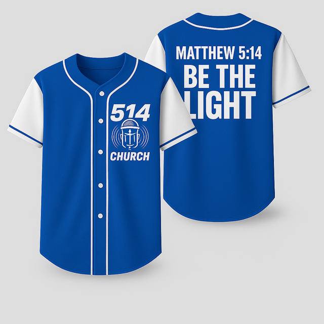 Blue baseball jersey with 