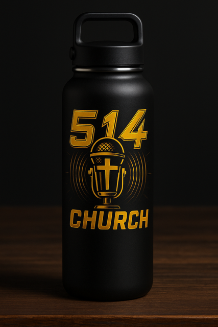 Black water bottle with gold 