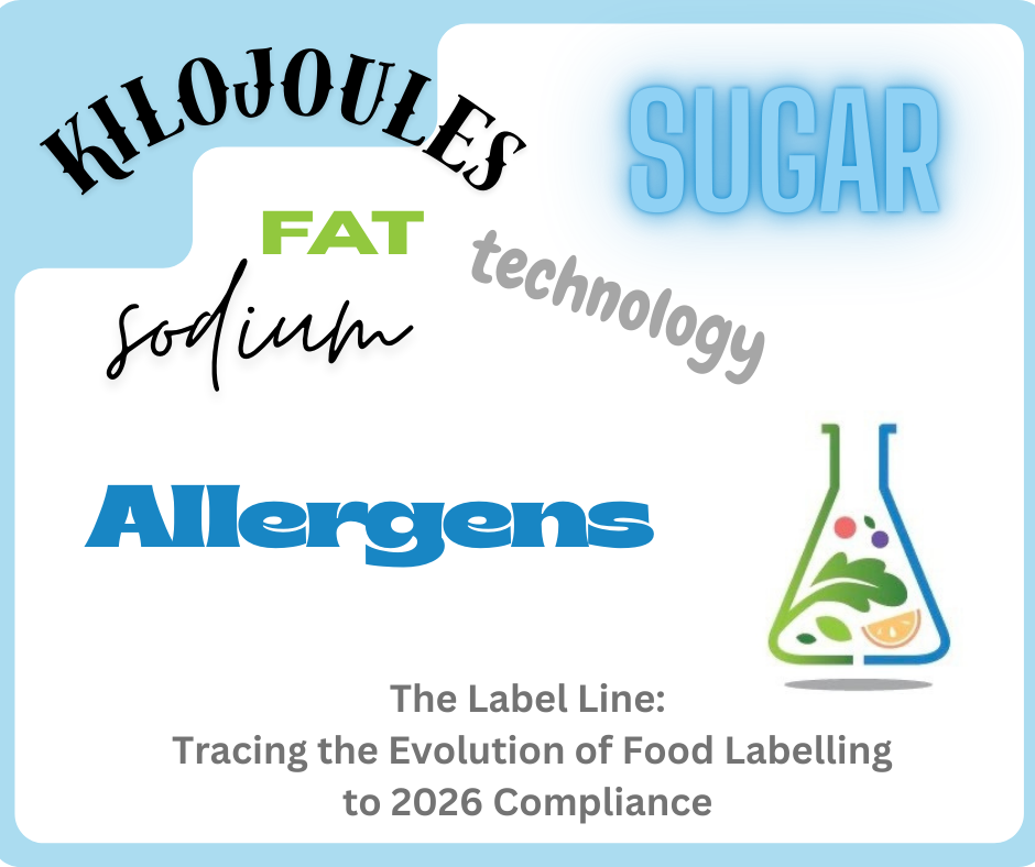Food label graphic with keywords 