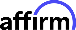 Affirm logo in black text with a blue arc over the word | Jeff's Automotive, Inc