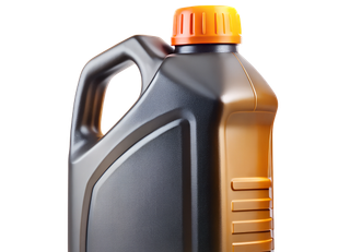 Black motor oil container with orange cap on a white background | Jeff's Automotive, Inc