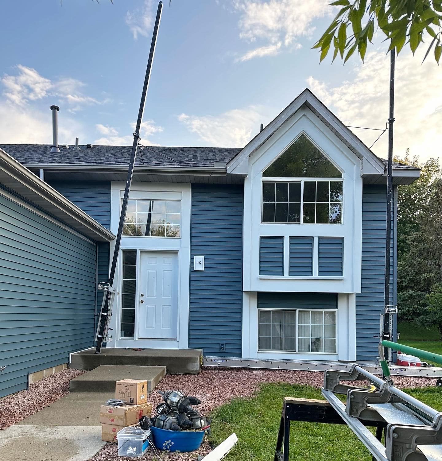 Blue House with Aesthetic Window | Maple Grove, MN | Pure Construction