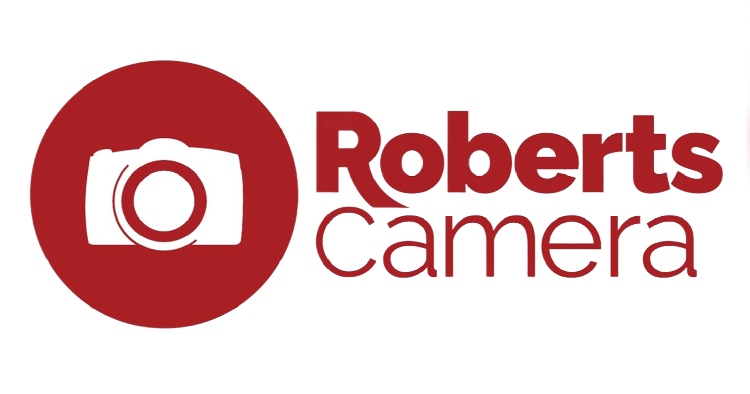 Roberts Camera logo with red camera icon and red text on white background