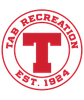 Red Tab Recreation logo with a red &ldquo;T&rdquo; inside a red circle and &ldquo;EST. 1924&rdquo; text
