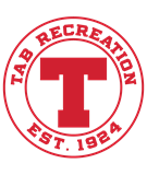 Red Tab Recreation logo with a red &ldquo;T&rdquo; inside a red circle and &ldquo;EST. 1924&rdquo; text