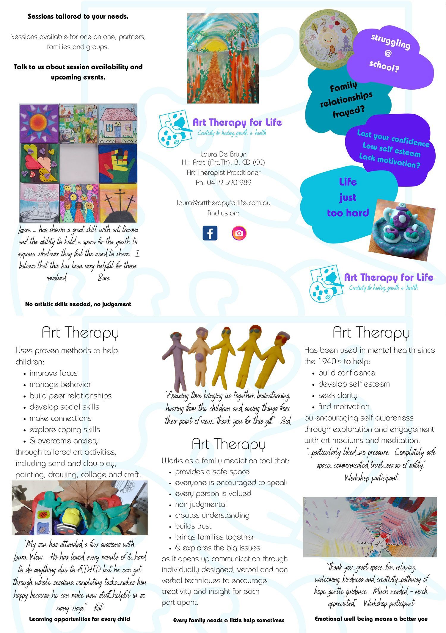 Art Therapy For Life Business Brochure