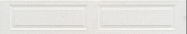 White paneled wall molding with two rectangular decorative sections