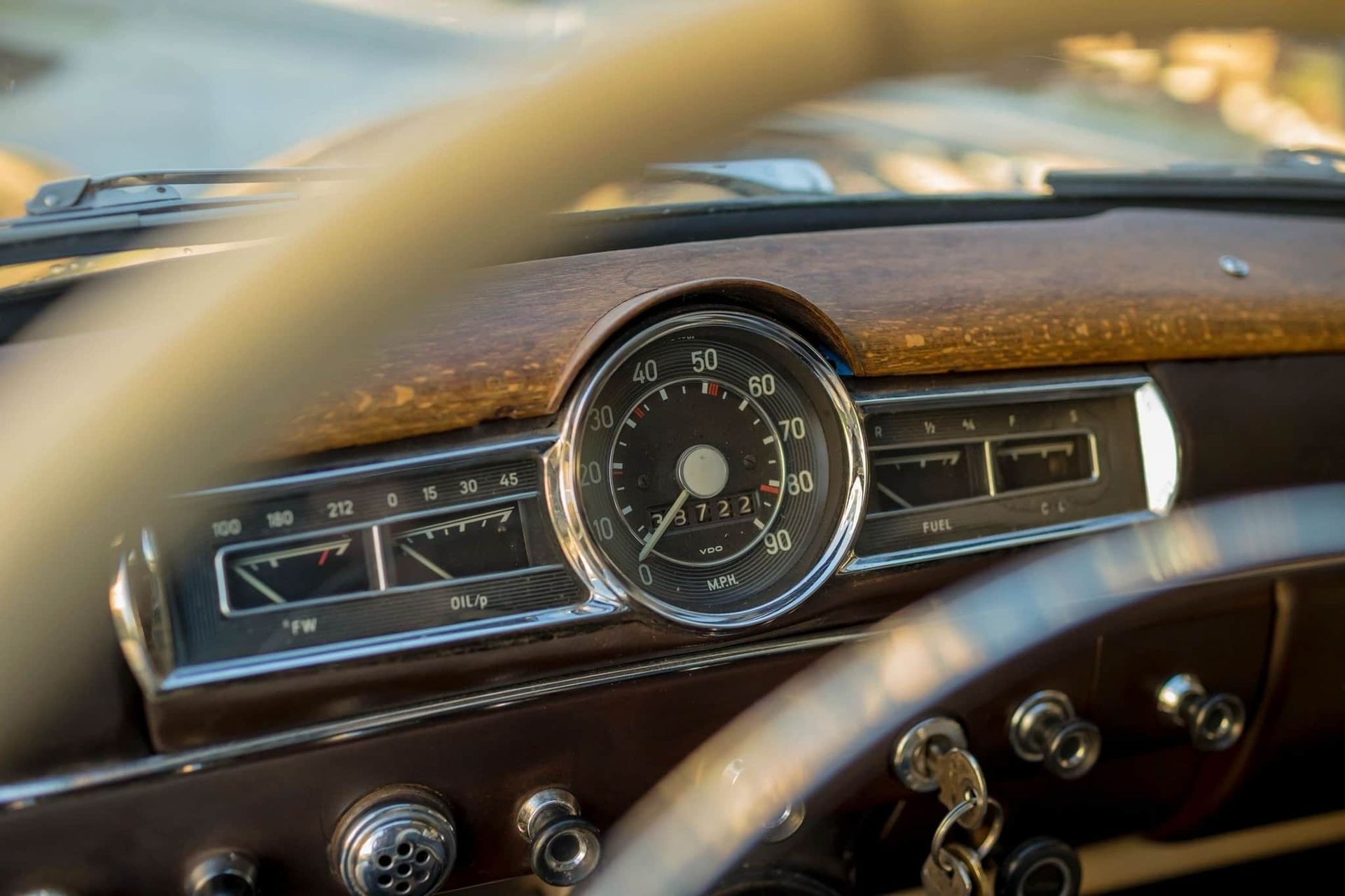 A Close up Of the Dashboard of An Old Car with A Clock on It — Ocean Glow Mobile Detailing In Terrigal, NSW