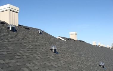 A roof with a light on top of it