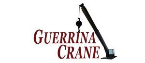 A logo for guerrina crane with a crane on a white background.