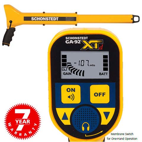 Schonsedt GA-92 XTd membrane switch tool kit with yellow detector and black carrying case, red 7-year warranty badge