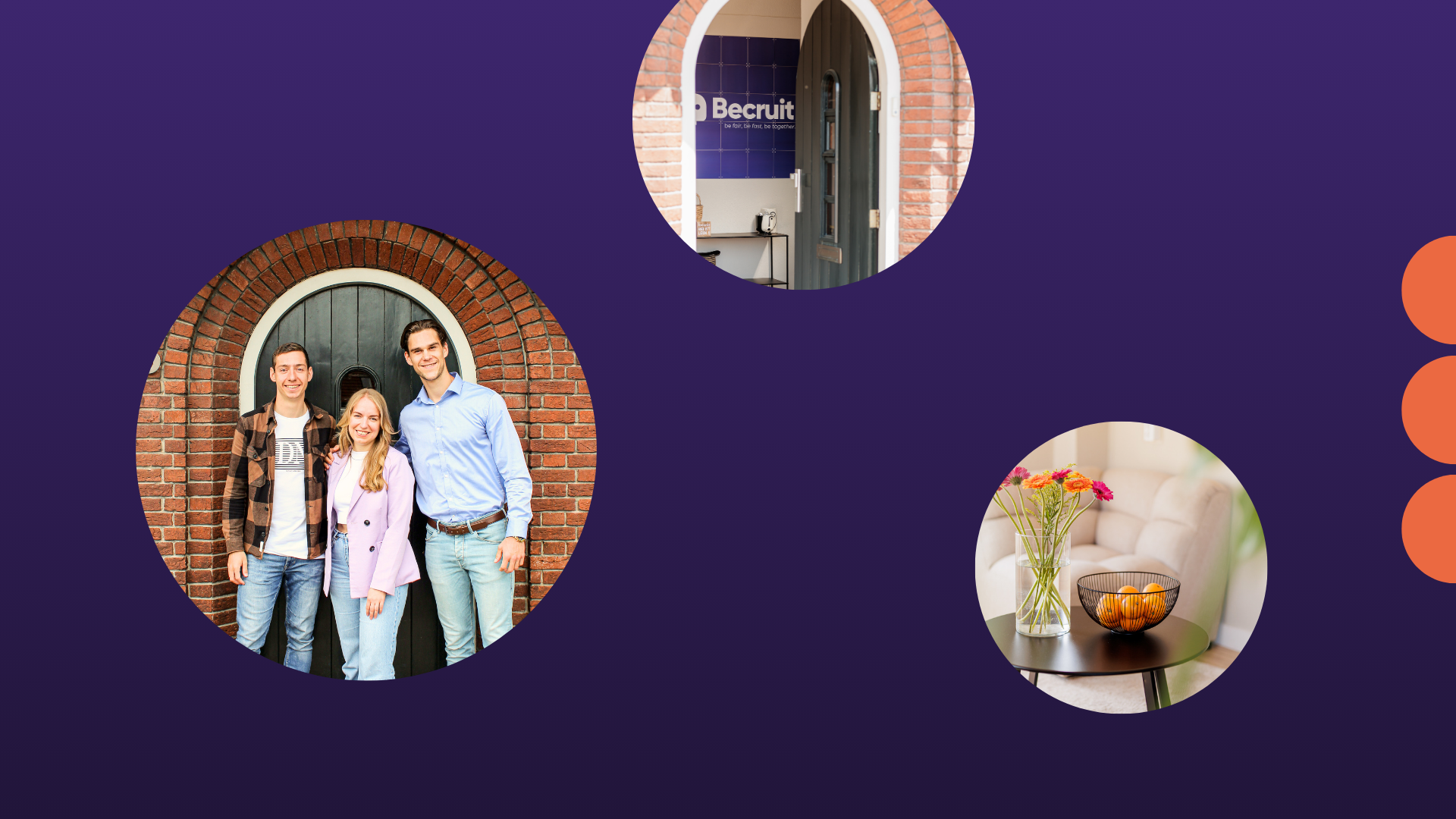 Drie Becruiters Cas, Iris, Koen