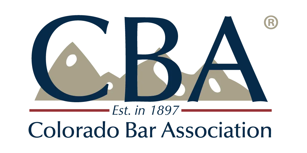 The logo for the colorado bar association was established in 1897