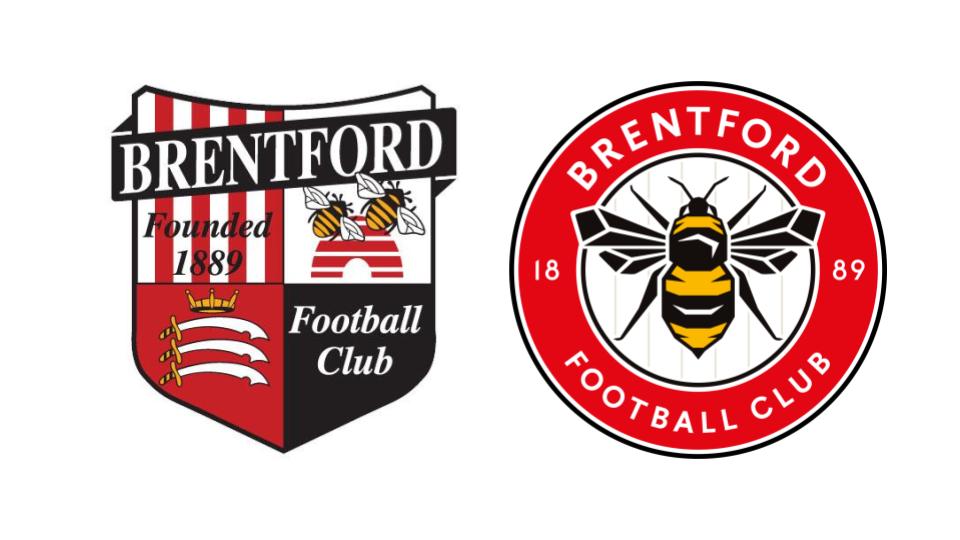 old brentford fc logo alongside their new one